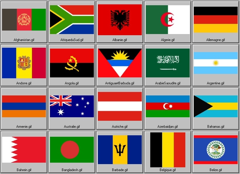 drapeaux nationaux reconnus (1ère partie)